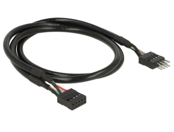 Delock USB 2.0 Pin Header - USB-internkabel - 10-stifts USB-överdel (hona) till 10-stifts USB-överdel (hane) - 50 cm - svart