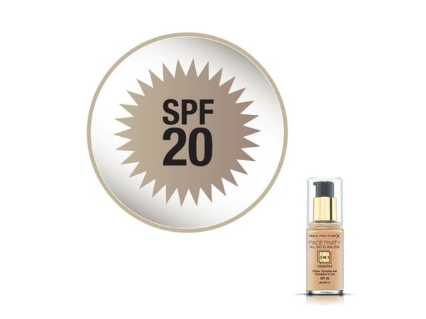 Max Factor Facefinity All Day Flawless 3 in 1, Pumpe flaske, Krem, Gull, Golden, Medium, Universell
