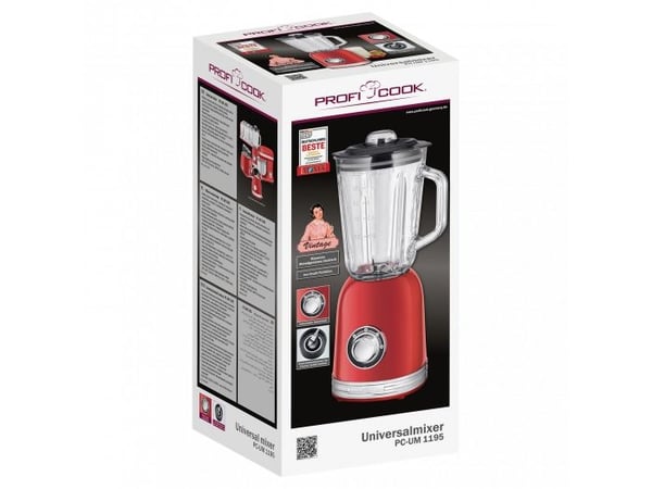 ProfiCook Vintage PC-UM 1195 - Mikser - 1.5 liter - 800 W - rød