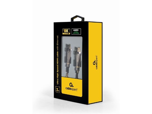 Gembird - Ultra High Speed - HDMI-kabel med Ethernet - HDMI hann til HDMI hann - 3 m - 8K-støtte