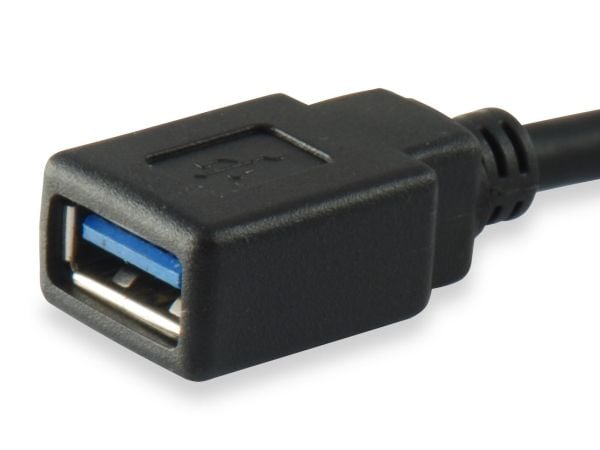 Equip 133455, 0,15 m, USB C, USB A, USB 3.2 Gen 1 (3.1 Gen 1), Hankjønn/hunkjønn, Sort