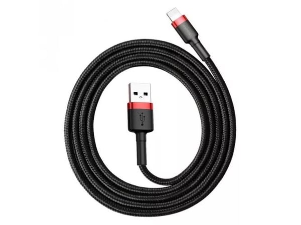 Baseus Kevlar USB-kaapeli Lightning 1.5A 2 m - Punainen/musta