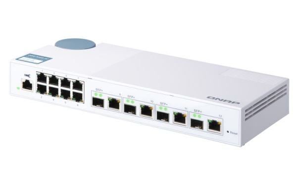 QNAP QSW-M408-2C - Switch - Styrt - 2 x 10 Gigabit SFP+ + 2 x kombo 10 Gigabit SFP+ + 8 x 10/100/1000 - stasjonær