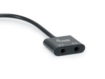 Equip 133469, USB C, Hankjønn, 2 x 3.5mm, Hunkjønn, 0,15 m, Sort