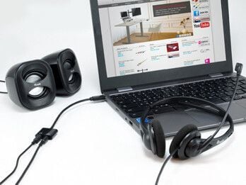 Equip 133469, USB C, Hankjønn, 2 x 3.5mm, Hunkjønn, 0,15 m, Sort