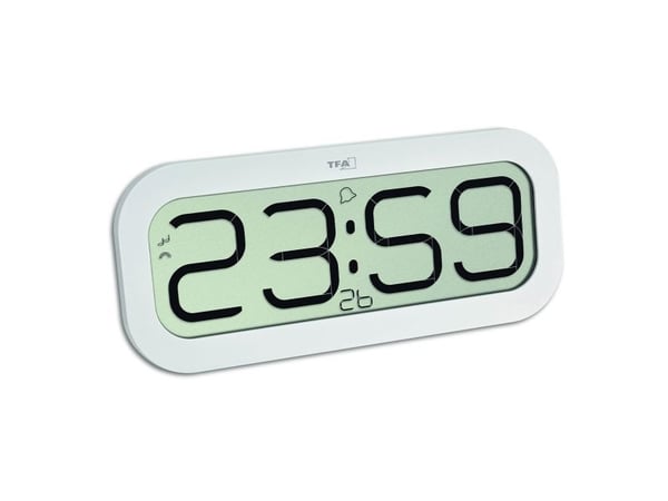 TFA-Dostmann 60.4514, Taulukko, Digital clock, Ovaali, Valkoinen, LCD, 321 mm