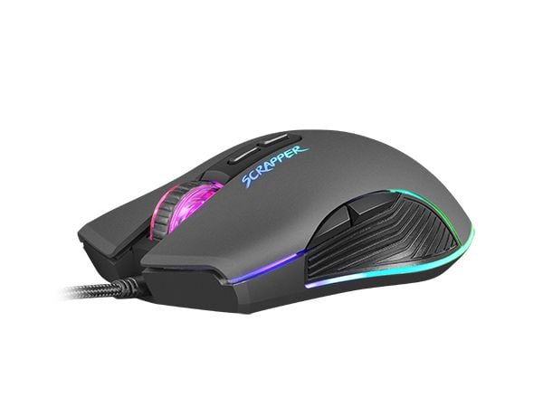 FURY Scrapper, Molempikätinen, Optinen, USB A-tyyppi, 6400 DPI, Musta