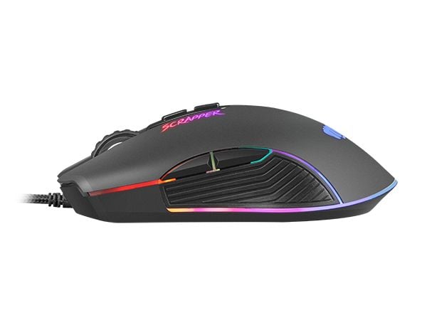 FURY Scrapper, Molempikätinen, Optinen, USB A-tyyppi, 6400 DPI, Musta