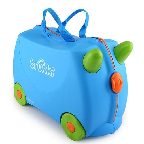 Trunki Terrance, Tralle, Hard overflate, Blå, Plast, 4 hjul, Glidelås