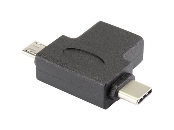 Renkforce RF-4541490, USB 3.1 (Gen 1) Type A, Micro-USB 2.0 B, USB-C, Musta
