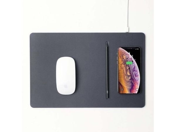 POUT Mouse pad with high-speed wireless charging HANDS 3 PRO dust gray, Grå, Monokromatisk, ABS syntetisk, Polyurethan, USB-strøm, Antiskliunderlag