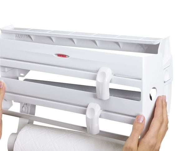 Leifheit Parat F2, Veggmontert tørkepapirholder, Hvit, Aluminium, Plast