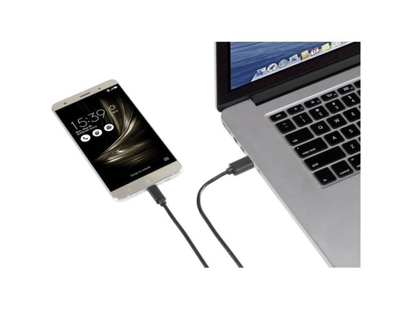 Renkforce RF-4536470, 0,15 m, USB A, USB C, USB 3.2 Gen 1 (3.1 Gen 1), 500 Mbit/s, Sort