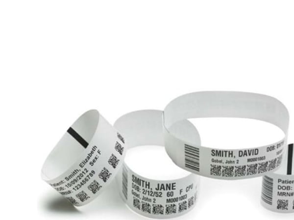 Zebra Z-Band UltraSoft - Polypropylen (PP) - adhesiv - hvit - 25.4 x 152.4 mm 1800 stk (6 rull(er) x 300) vinylarmbånd - for Zebra 110, 140, 220, Z...