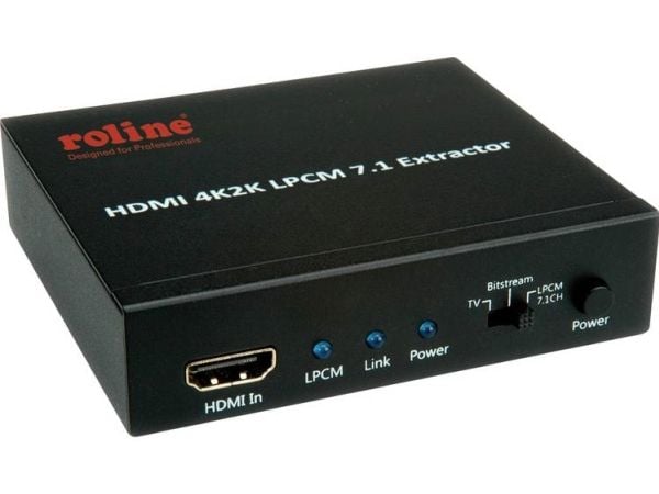 ROLINE 14.01.3442, Svart, 3840 x 2160 piksler, 7.1 kanaler, HDMI, HDMI, HDMI