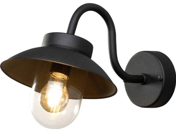 Konstsmide 417-750, Utendørs veggbelysning, Sort, Aluminium, IP44, Fasade, I