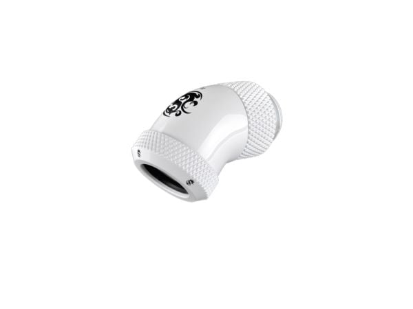 Bitspower BP-DWE45RML, Messing, Nickel, Hvit, 1/4", 45°, Væske Bitspower BP-DWE45RML, Messing, Nickel, Hvit, 1/4", 45°, Væske