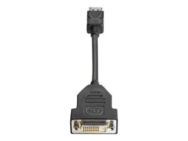 HP - DisplayPort-adapter - enkel länk - DisplayPort (hane) till DVI-D (hona) - 19 cm - sprintlåsning