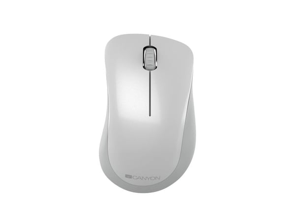 Canyon MW-11 - Mus - høyrehendt - optisk - 3 knapper - trådløs - 2.4 GHz - USB trådløs mottaker - perlehvit