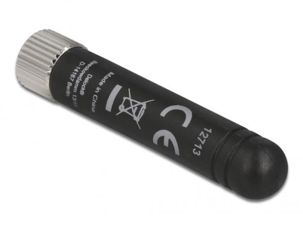 Delock LPWAN Antenna SMA plug 1.6 dBi omnidirectional fixed - Antenne - Smart Home - 1.6 dBi - rundtstrålende - utendørs, innendørs - svart
