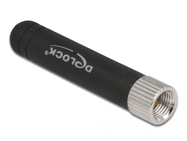 Delock LPWAN Antenna SMA plug 1.6 dBi omnidirectional fixed - Antenne - Smart Home - 1.6 dBi - rundtstrålende - utendørs, innendørs - svart