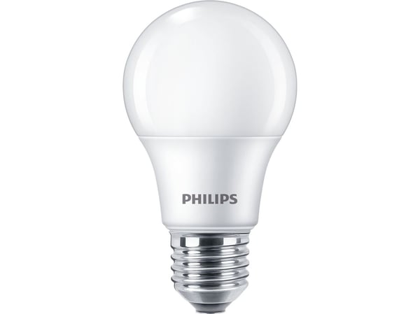 Philips - LED-lyspære - form: A60 - mattslipt finish - E27 - 8 W (ekvivalent 60 W) - klasse F - varmt hvitt lys - 2700 K (en pakke 4)
