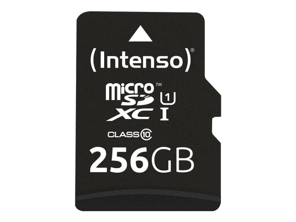 Intenso Premium - Flashminnekort (microSDXC til SD-adapter inkludert) - 256 GB - UHS-I / Class10 - microSDXC UHS-I