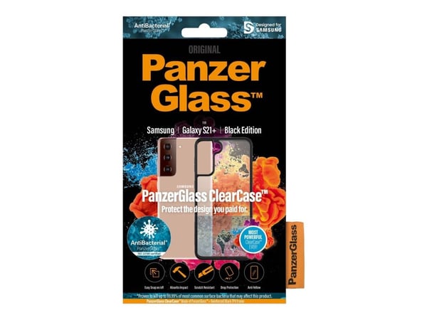 PanzerGlass ClearCase - Black Edition - baksidedeksel for mobiltelefon - herdet glass, termoplast-polyuretan (TPU) - svart, blank - for Samsung Gal...