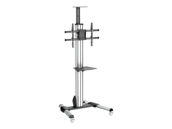Startech Heavy Duty Rolling Portable TV Cart Stand with Wheels - 32 to 75 inch - Adjustable Rotating Mobile Flat Panel Screen Mount (STNDMTV70) - V...