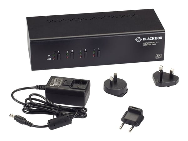 Black Box - KVM / lyd / USB-svitsj - 4 x KVM/lyd/USB - 1 lokalbruker - stasjonær - TAA-samsvar - med 2-års Double Diamond Warranty