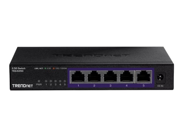TRENDnet TEG S350 - Switch - ikke-styrt - 5 x 100/1000/2.5G - veggmonterbar - TAA-samsvar