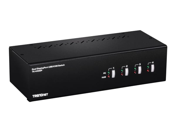 TRENDnet TK 440DP - KVM / lyd / USB-svitsj - 4 x KVM/lyd/USB - 1 lokalbruker - stasjonær - TAA-samsvar