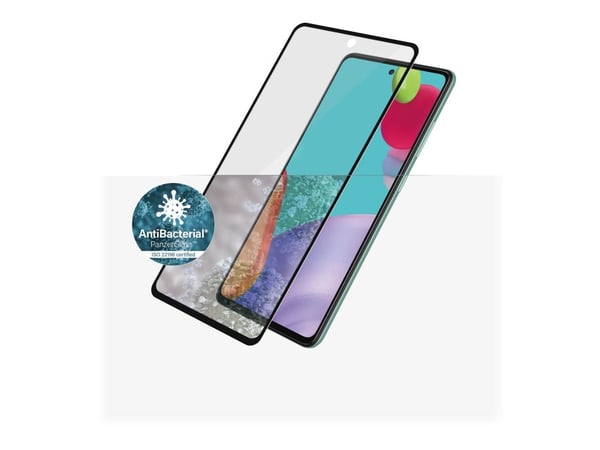 PanzerGlass™ | Case-Friendly - Skærmbeskytter for mobiltelefon - Edge-to-Edge passform - rammefarve sort | Samsung Galaxy A52/A52 5G