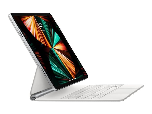 Apple Magic Keyboard - Tastatur og folio-kasse - med styreflate - bagbelyst - Apple Smart connector - svensk - hvit - for 12,9-tommers iPad Pro (3....