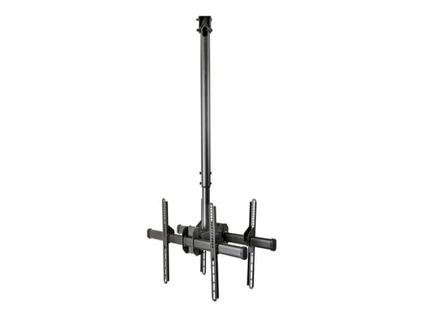 StarTech.com Dual TV Ceiling Mount, Back-to-Back Heavy Duty Hanging Dual Screen Mount with Adjustable Telescopic 3.5' to 5' Pole, Tilt/Swivel/Rotat...