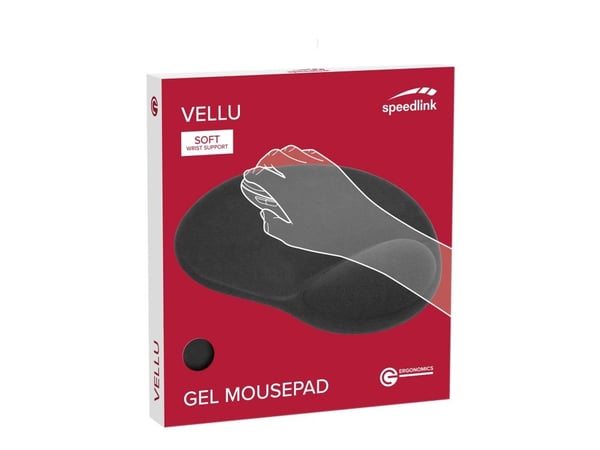 SPEEDLINK Vellu Gel SL-620802-BK - Musematte med håndleddsstøtte - svart