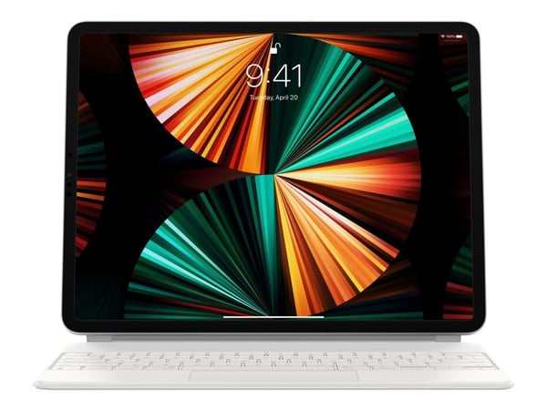 Apple Magic Keyboard - Tastatur og folio-kasse - med styreflate - bagbelyst - Apple Smart connector - svensk - hvit - for 12,9-tommers iPad Pro (3....