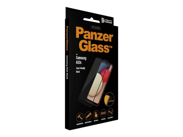 PanzerGlass - Skjermbeskyttelse for mobiltelefon - glass - svart - for Samsung Galaxy A02s