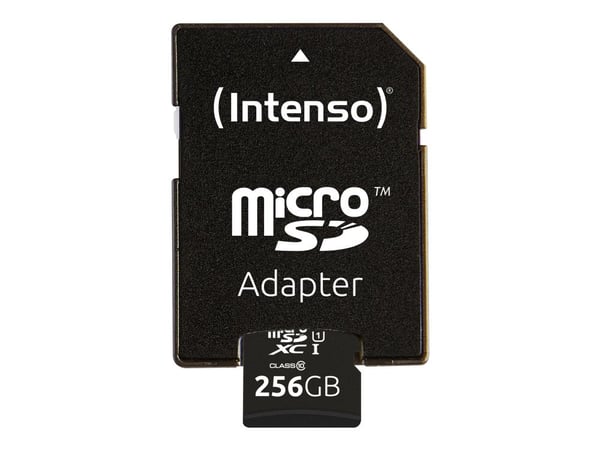 Intenso Premium - Flashminnekort (microSDXC til SD-adapter inkludert) - 256 GB - UHS-I / Class10 - microSDXC UHS-I