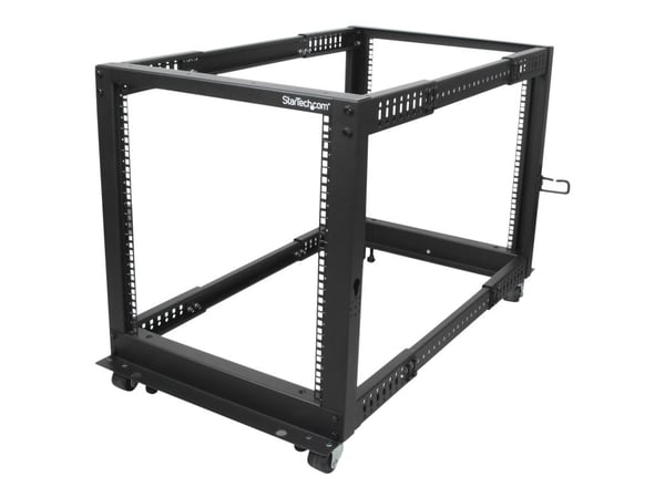 StarTech.com 4POSTRACK12U, Itseseisova teline, 12U, 544 kg, Tehostunut kaapelinhallinta, Castor-pyörät, 22,7 kg
