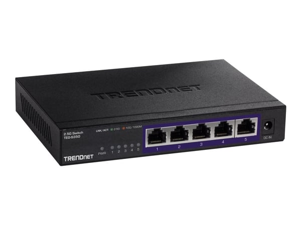TRENDnet TEG S350 - Switch - ikke-styrt - 5 x 100/1000/2.5G - veggmonterbar - TAA-samsvar