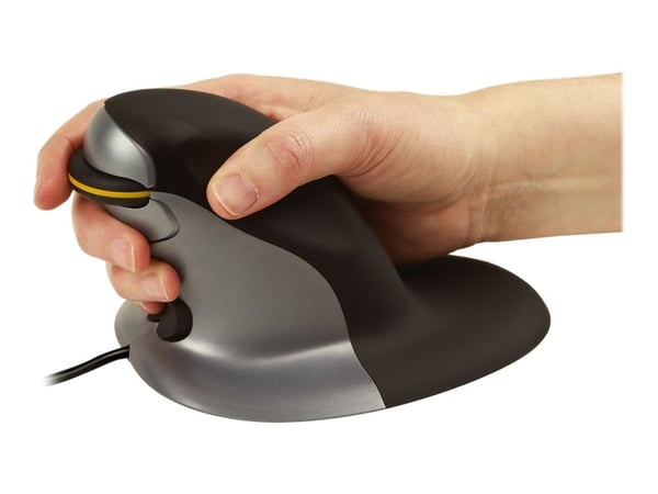 Fellowes Penguin Small - Vertikal mus - høyre- og venstrehåndet - laser - kablet - svart/sølv