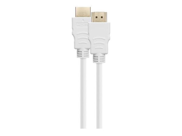 DELTACO HU-10A - Ultra High Speed - HDMI-kabel - HDMI hann til HDMI hann - 1 m - hvit - 4K 120 Hz støtte, 8K 60Hz støtte