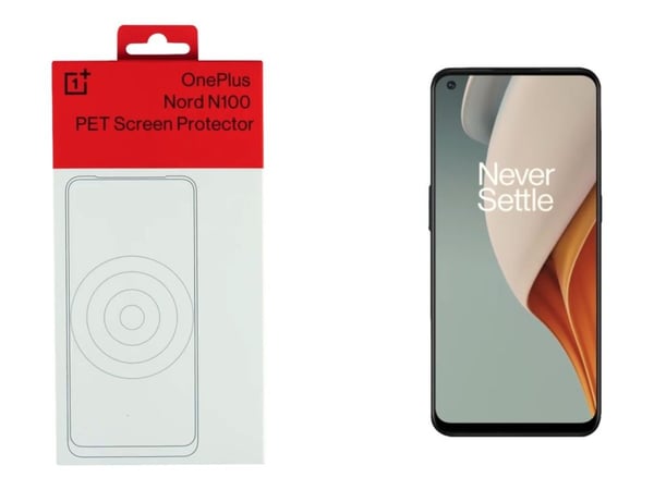 OnePlus - Skärmskydd för mobiltelefon - film - ramfärg svart - för OnePlus Nord N100