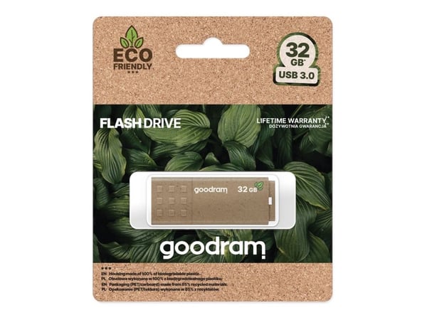 GOODRAM UME3 - USB-flashstasjon - 32 GB - USB 3.0 - mørk beige