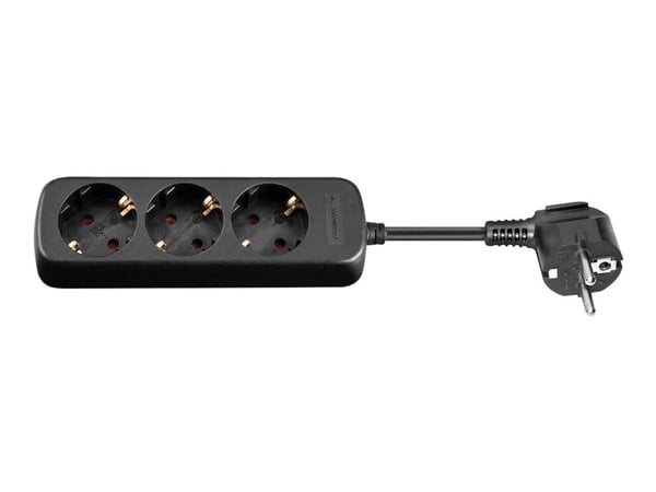 Microconnect GRU003B-WOS, 1,5 m, Sisätila, Tyyppi F, Tyyppi F, Musta, 3 AC-pistorasia(a)