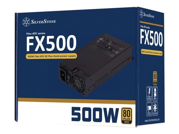 SilverStone FX500 - Strømforsyning (sisäinen) - ATX12V / Flex ATX - 80 PLUS Gold - AC 90-264 V - 500 Watt - aktiv PFC - lajittelu