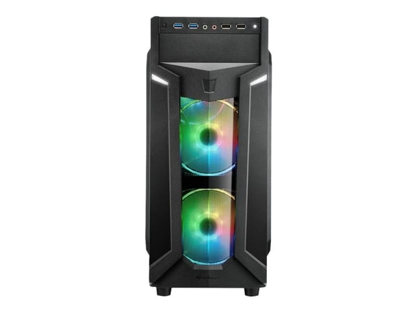 Sharkoon VG6-W RGB - Tower - ATX - sidepanel med vindu (akryl) - ingen strømforsyning - USB/lyd