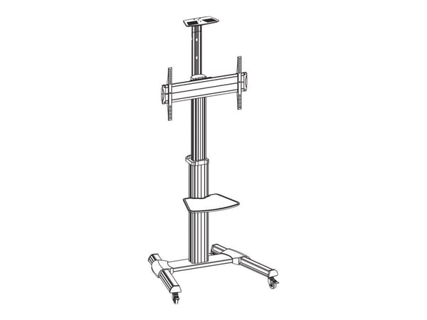DELTACO Office - Vogn - for LCD-skjerm - stål, plastikk, aluminium - grå - skjermstørrelse: 37"-70"