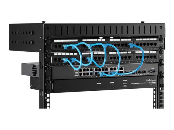 StarTech.com 8U 19" Wall Mount Network Rack, Adjustable Depth 12-20" 2 Post Open Frame Server Room Rack for AV/Data/ IT Communication/Computer Equi...
